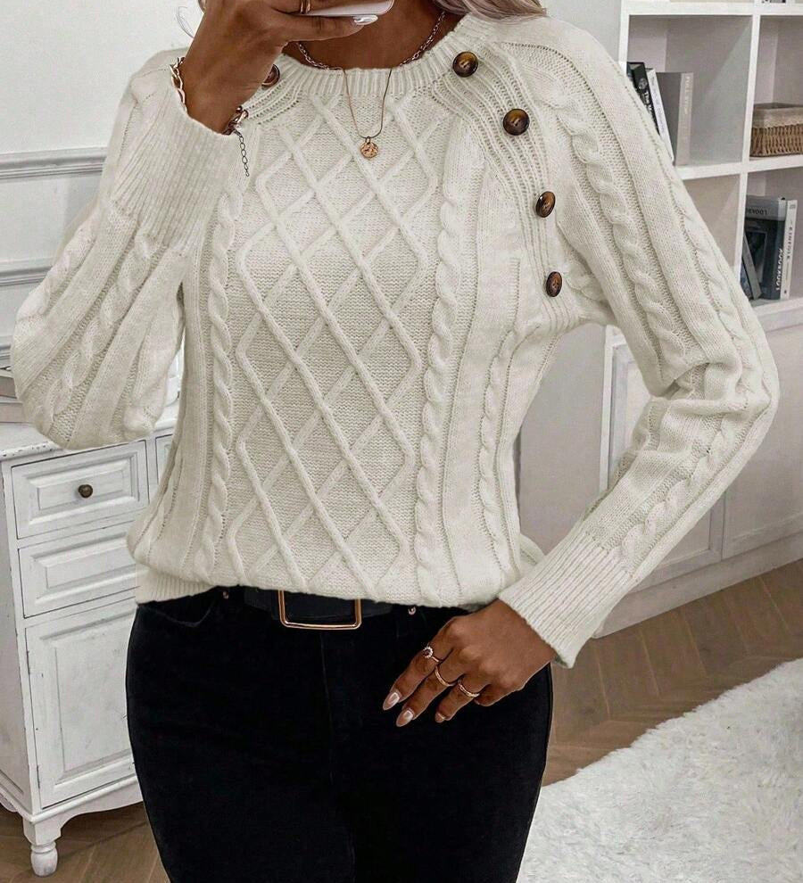 Poppy - Button Knit Sweater
