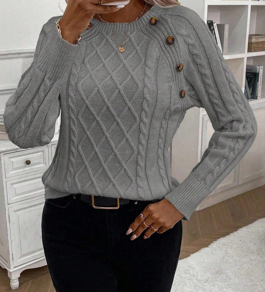 Poppy - Button Knit Sweater