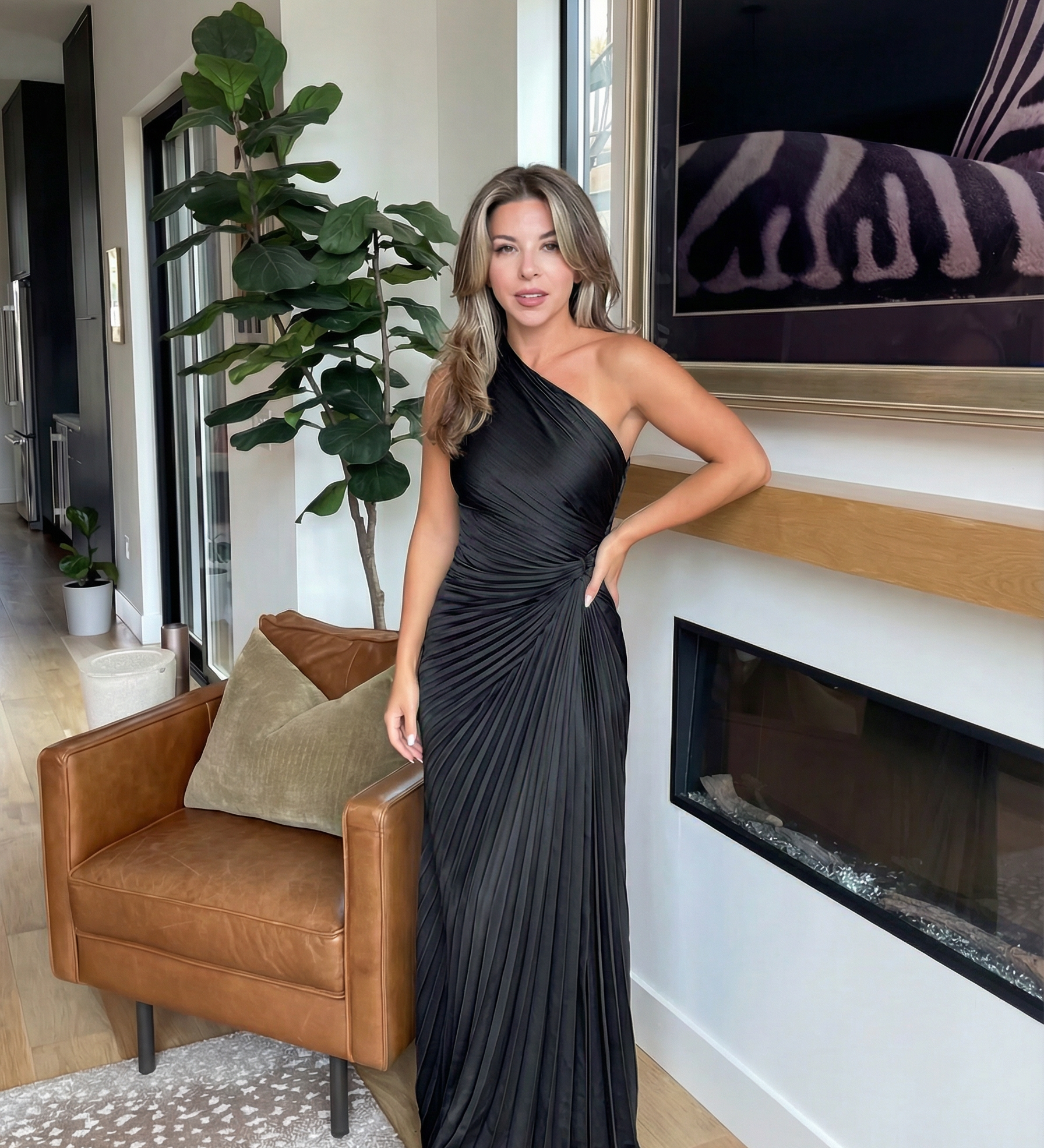 Freya - One-Shoulder Pleated Dress