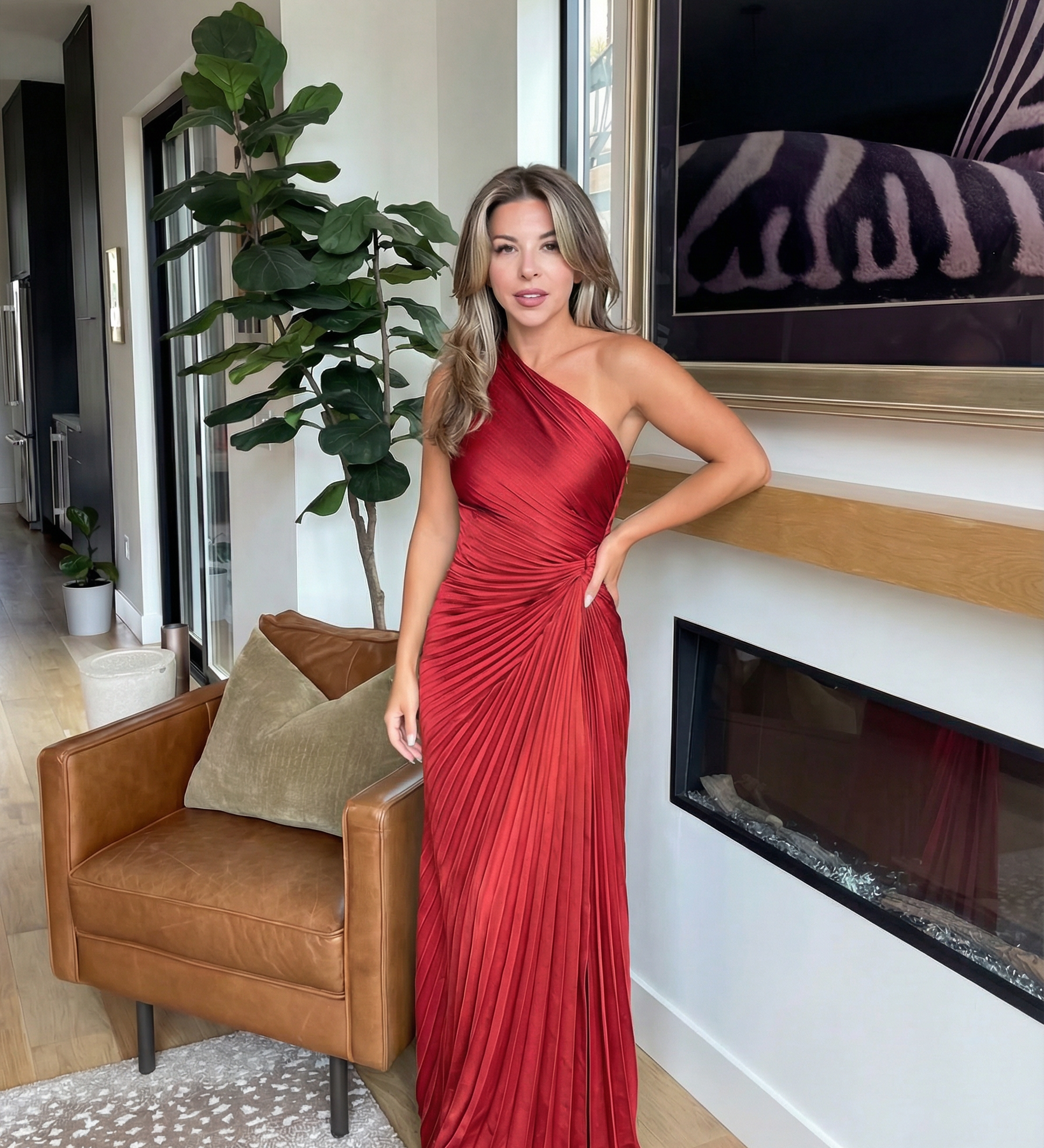 Freya - One-Shoulder Pleated Dress