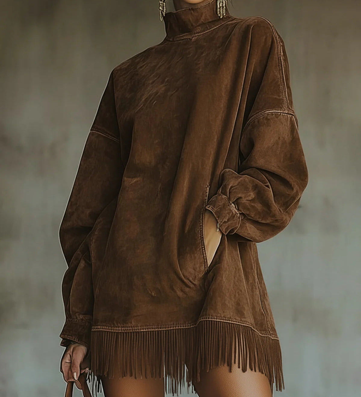 Aria - Suede Fringe Dress