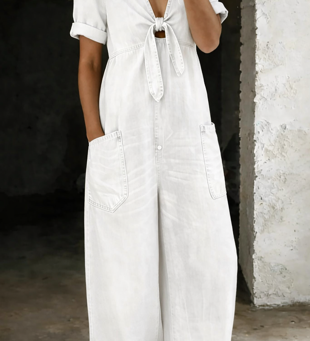 Matilda - Short Sleeve V-Neck Jumpsuit