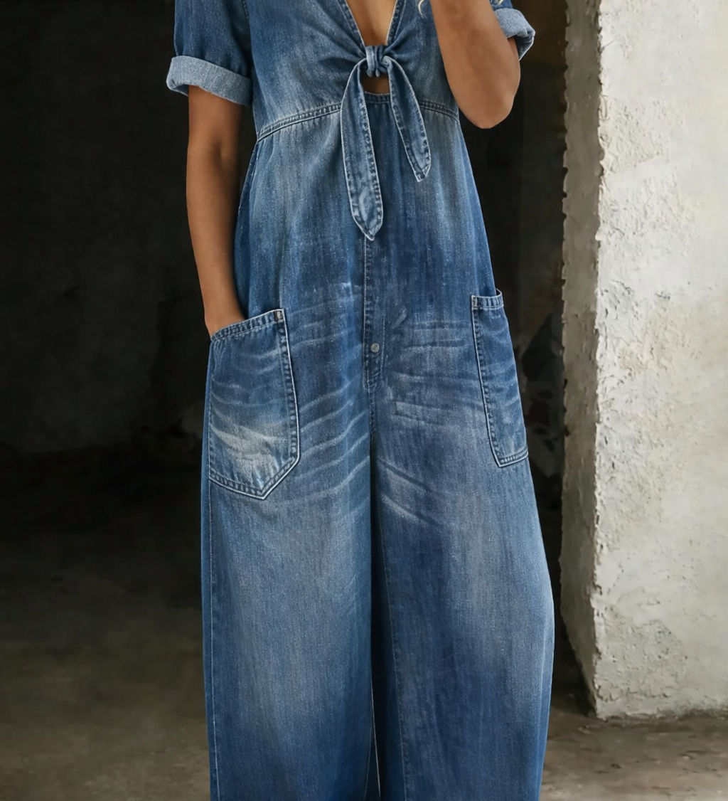 Matilda - Short Sleeve V-Neck Jumpsuit