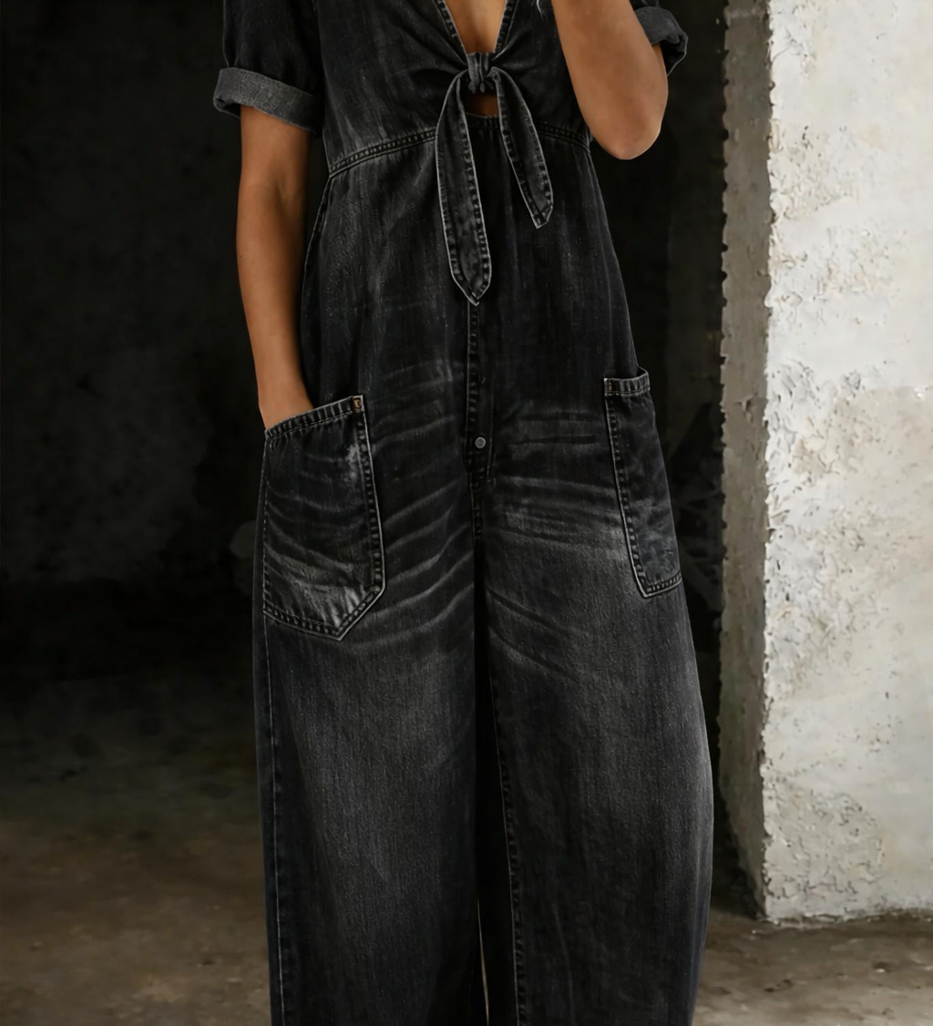 Matilda - Short Sleeve V-Neck Jumpsuit