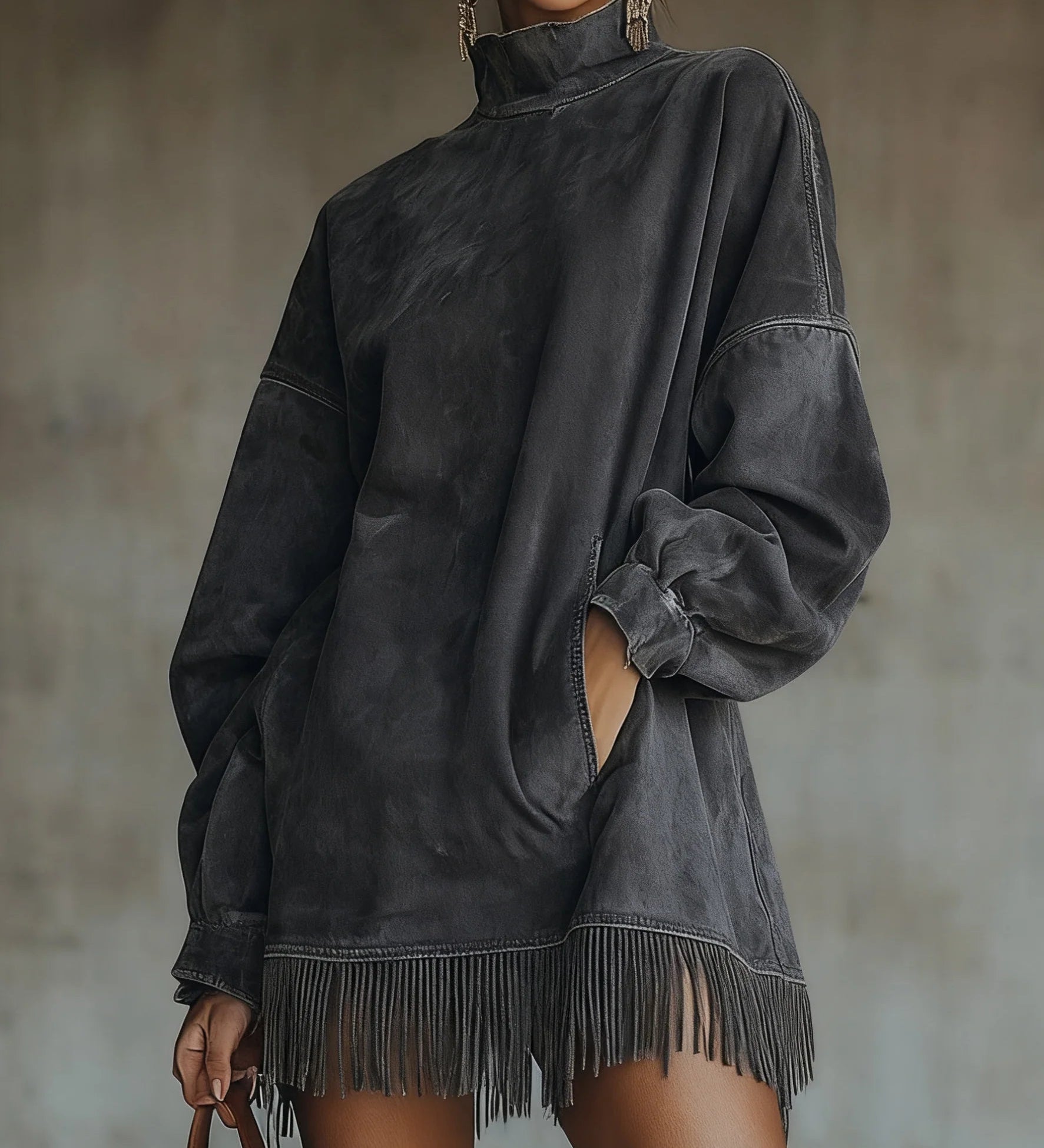 Aria - Suede Fringe Dress