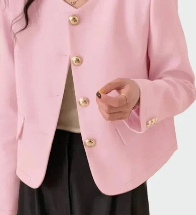 Lena - Gold Button Blazer
