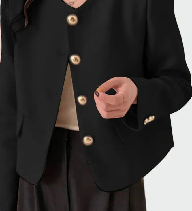 Lena - Gold Button Blazer