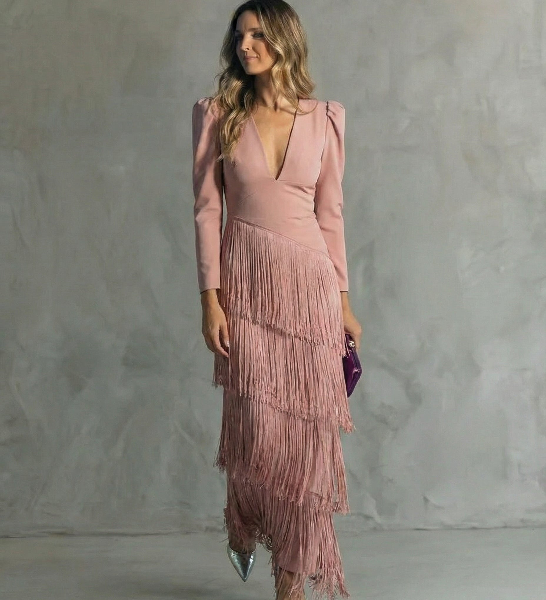 Hazel - Fringe Sleeve Dress
