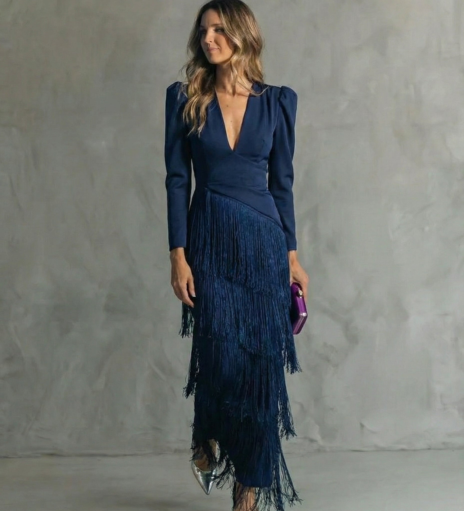 Hazel - Fringe Sleeve Dress